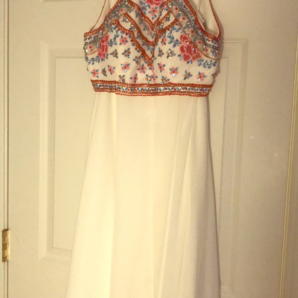 A beautiful 2 piece prom dress by Jolene.